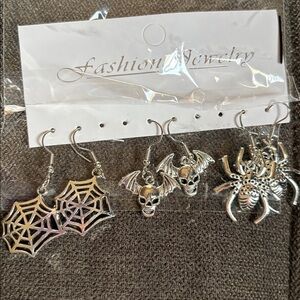 Fashion Silver Halloween Earrings Set